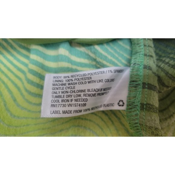 Women's Tiered Ruffle Tank Top - Wild Fable Green Wave Print Small - Picture 7 of 10